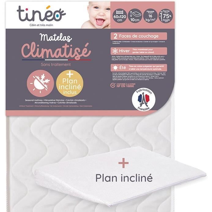 TINEO Air-conditioned mattress 60x120 cm + inclined plane 15 ° (set)