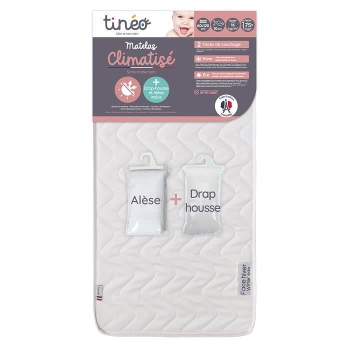 TINEO Air-conditioned mattress 60x120 cm + fitted sheet + mattress pad (set)