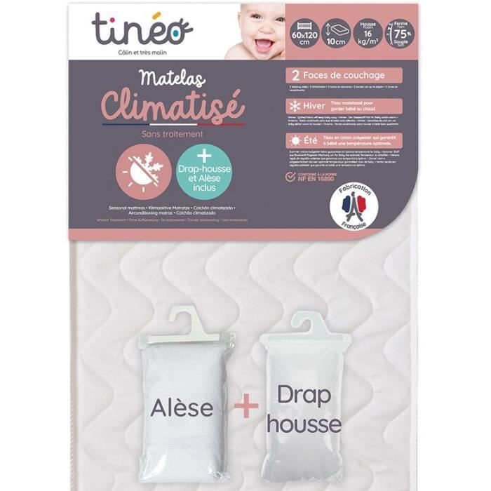 TINEO Air-conditioned mattress 60x120 cm + fitted sheet + mattress pad (set)