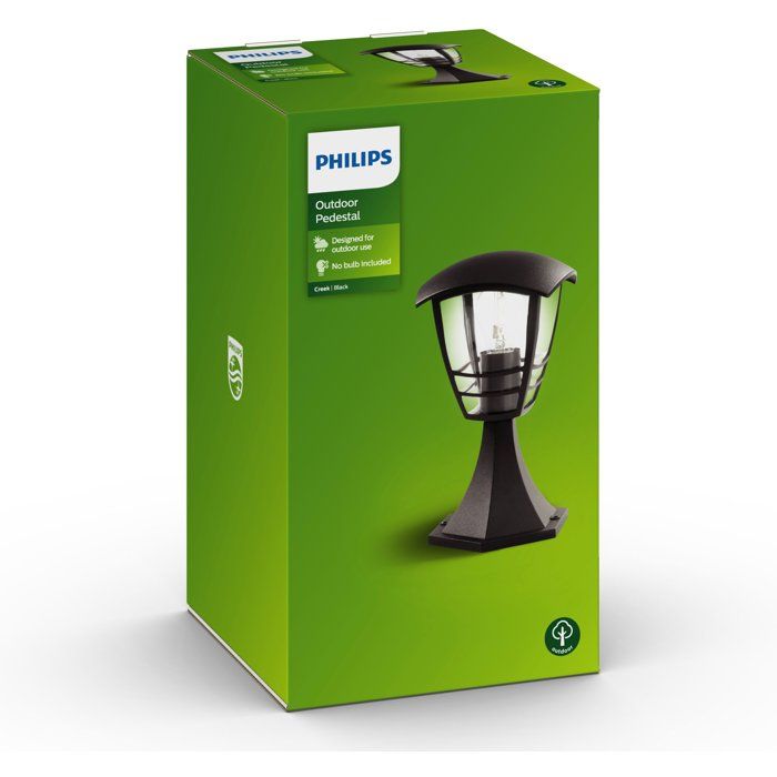 CREEK-Outdoor Bollard Metal H30cm Black Philips