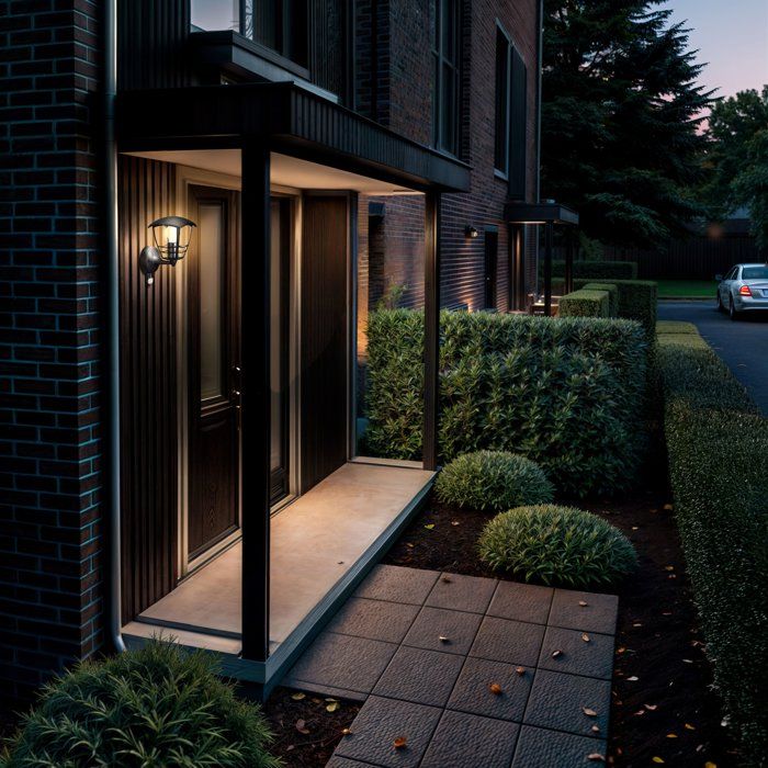 PHILIPS - Rising outdoor wall lamp with Metal Detector H25cm Black Philips