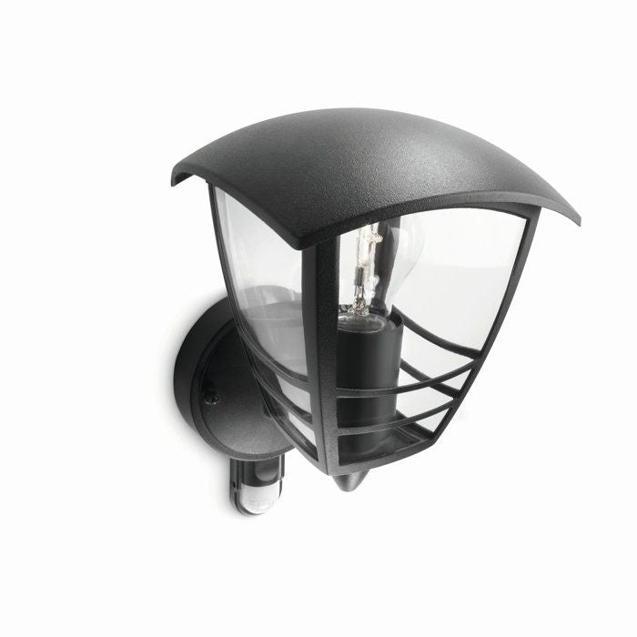 PHILIPS - Rising outdoor wall lamp with Metal Detector H25cm Black Philips