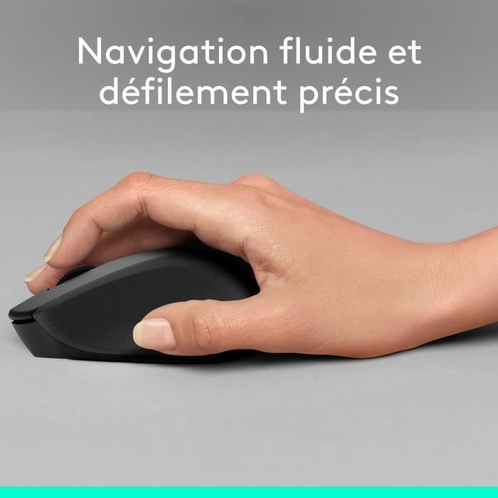 LOGITECH M330 Silent Plus Silent Plus Mouse - Wireless - Black