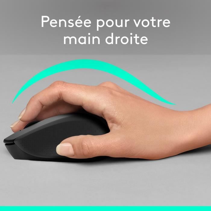 LOGITECH M330 Silent Plus Silent Plus Mouse - Wireless - Black