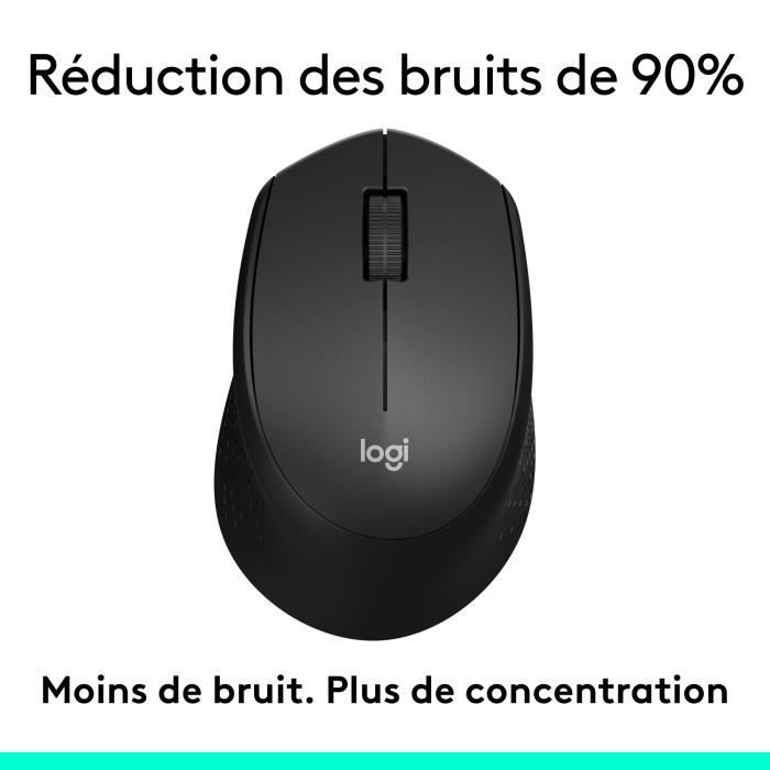 LOGITECH M330 Silent Plus Silent Plus Mouse - Wireless - Black