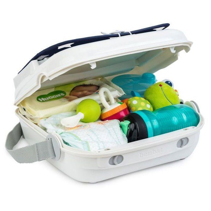 Baby booster seat for dining table - BENBAT - Portable and washable - Easy to fold - Adjustable safety harness - Navy