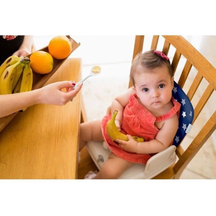 Baby booster seat for dining table - BENBAT - Portable and washable - Easy to fold - Adjustable safety harness - Navy