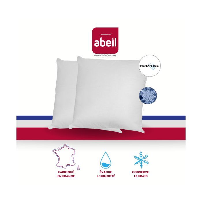 Abeil Lot of 2 soft pillows Iceberg 60x60cm