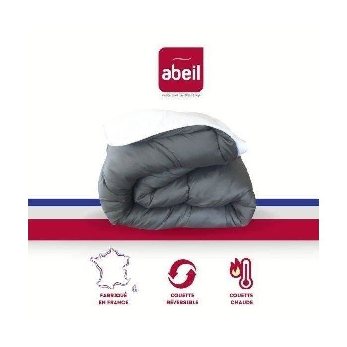 Abeil two -tone duvet - 200 x 200 cm - White and gray