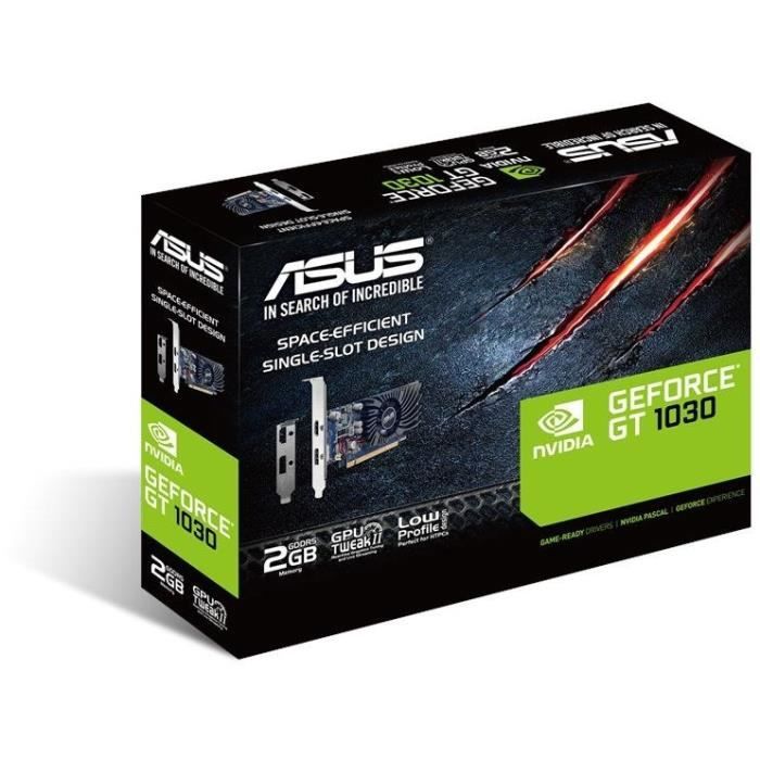 ASUS GT1030-2G-BRK Graphics Card GF GT 1030 2GB GDDR5 PCIe 3.0 low profile HDMI, DisplayPort