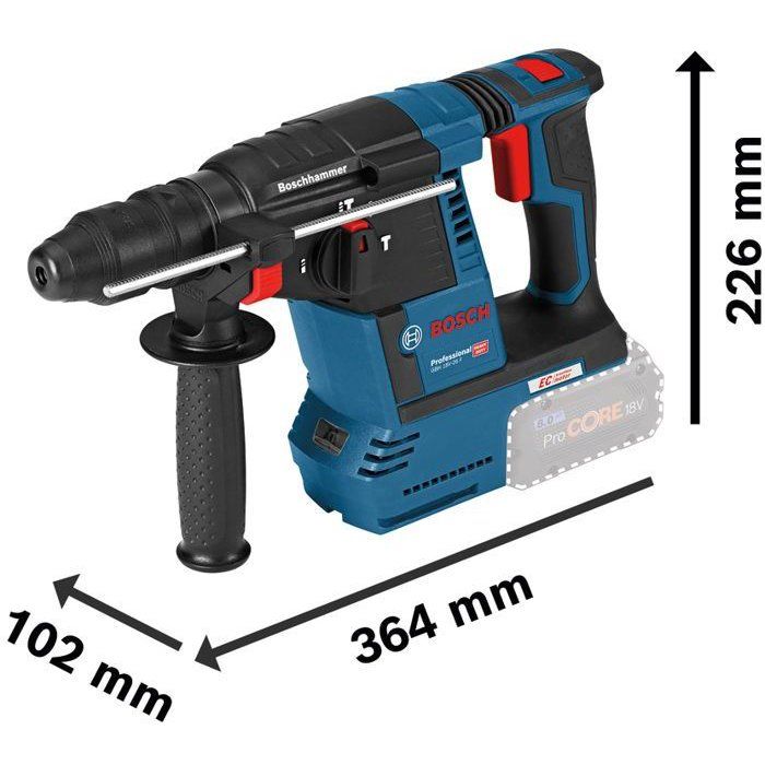 Cordless rotary hammer BOSCH PROFESSIONAL SDS plus GBH 18V-26 F solo L-Boxx