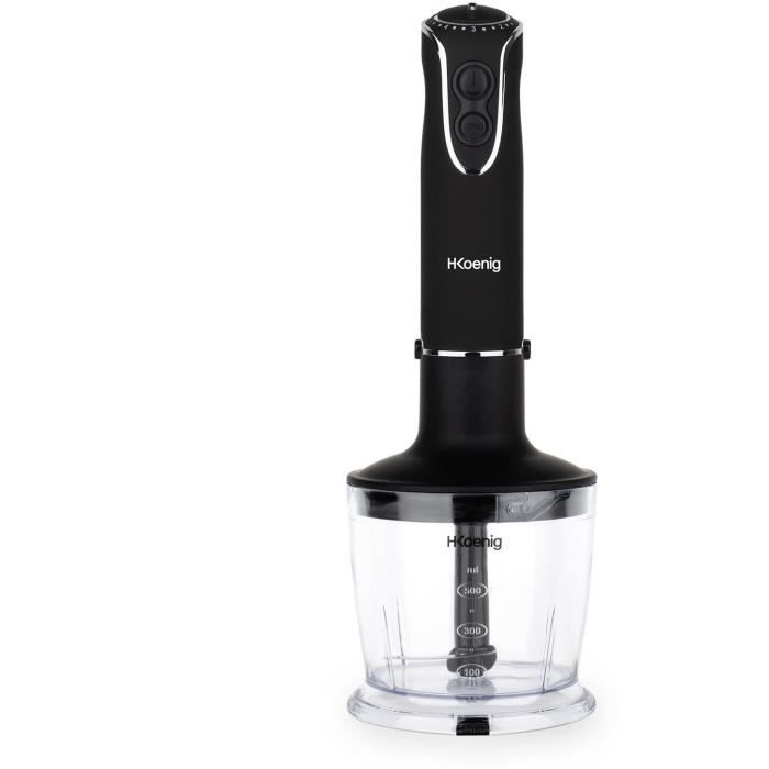 3 in 1 hand blender - H.Koenig - MIX75 - 850 W - 5 speeds + Turbo - Stainless steel blades - Accessories included