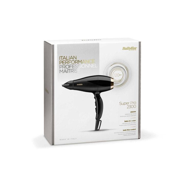 BABYLISS 6714E - Hair dryer Super Pro 2300W - 3 temperatures / 2 speeds - 120 km / h air speed - Cold air button