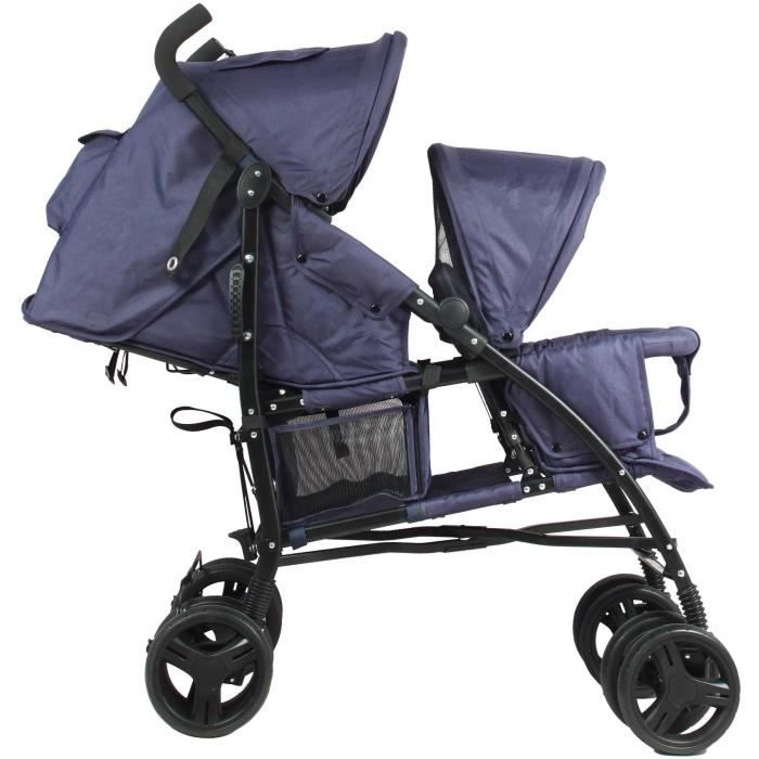 BAMBISOL double cane stroller - 6-36 months for the front seat (max 15 kg) and 0-36 months (max 15 kg) for the rear seat