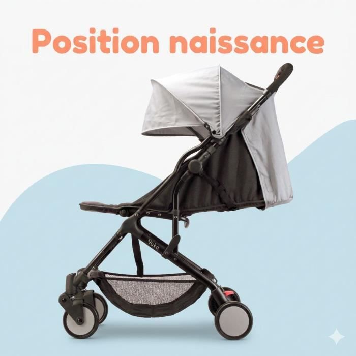 BAMBIKID Yuko City Stroller - Ultra Compact - Gray