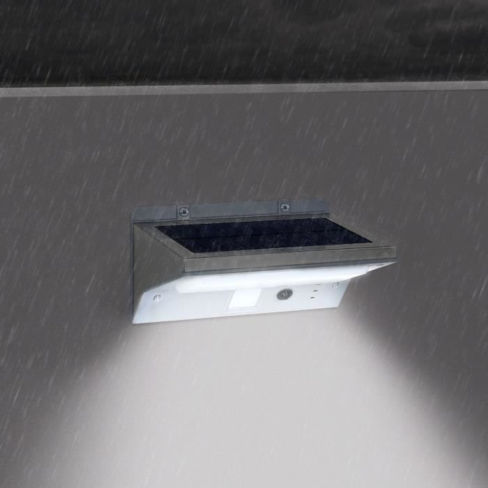 LUMISKY Outdoor waterproof solar wall spotlight with detector - 21 LEDs - 330 Lm - Swivel at 120 ° C