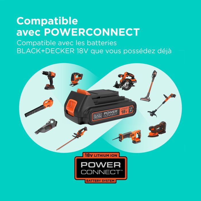 BLACK & DECKER POWERCOMMAND 18V LITHIUM Cordless 30cm String Trimmer - 4Ah - 1 battery - 1 spool of 10m 1.6mm line - 1 charger