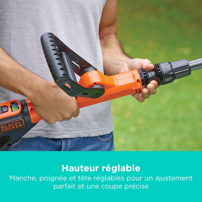 BLACK & DECKER POWERCOMMAND 18V LITHIUM Cordless 30cm String Trimmer - 4Ah - 1 battery - 1 spool of 10m 1.6mm line - 1 charger