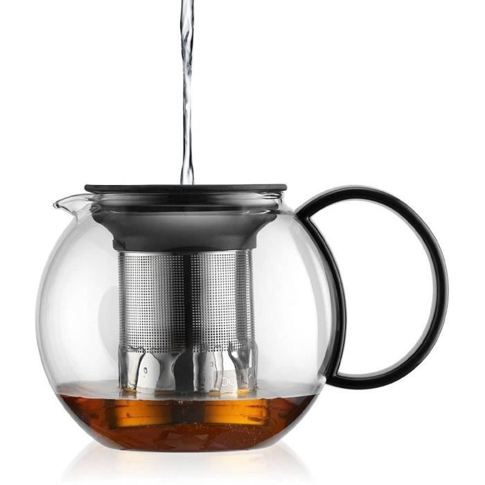 Assam - Theiere a bodum piston, plastic cover, stainless steel filter, 1.0 l
