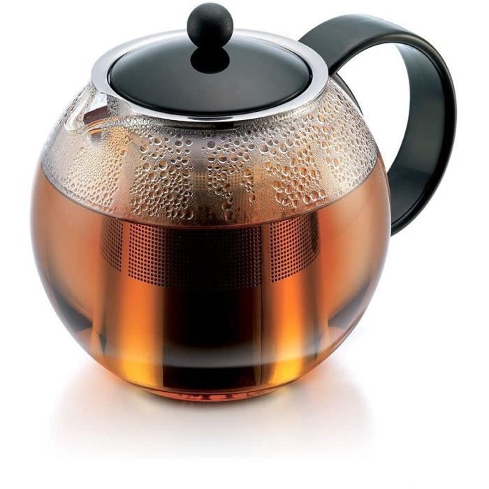 Assam - Theiere a bodum piston, plastic cover, stainless steel filter, 1.0 l
