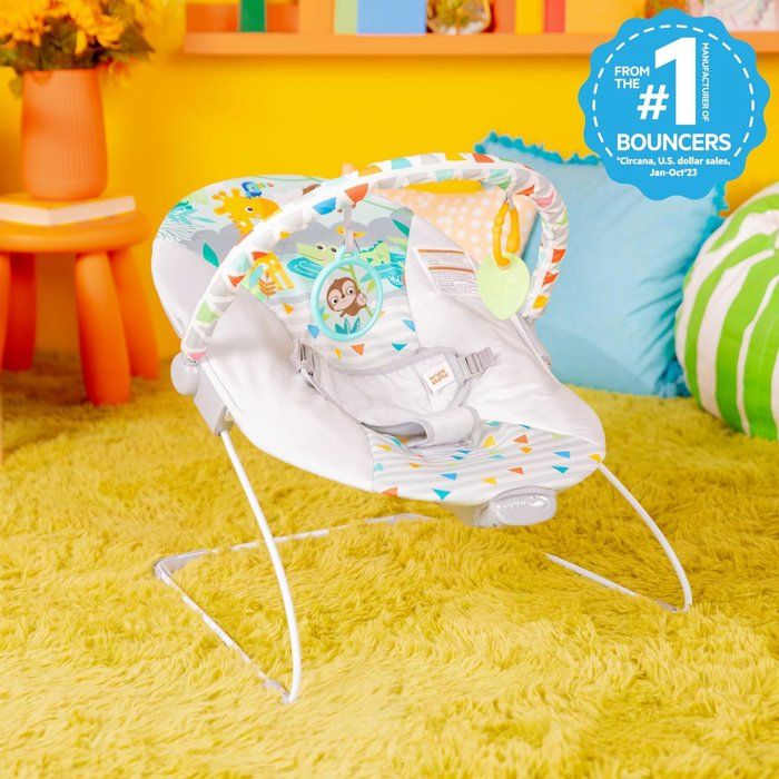 BRIGHT STARTS Baby bouncer - vibrating - safari fun 