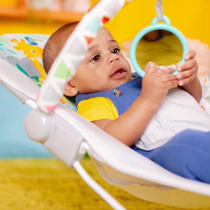 BRIGHT STARTS Baby bouncer - vibrating - safari fun 