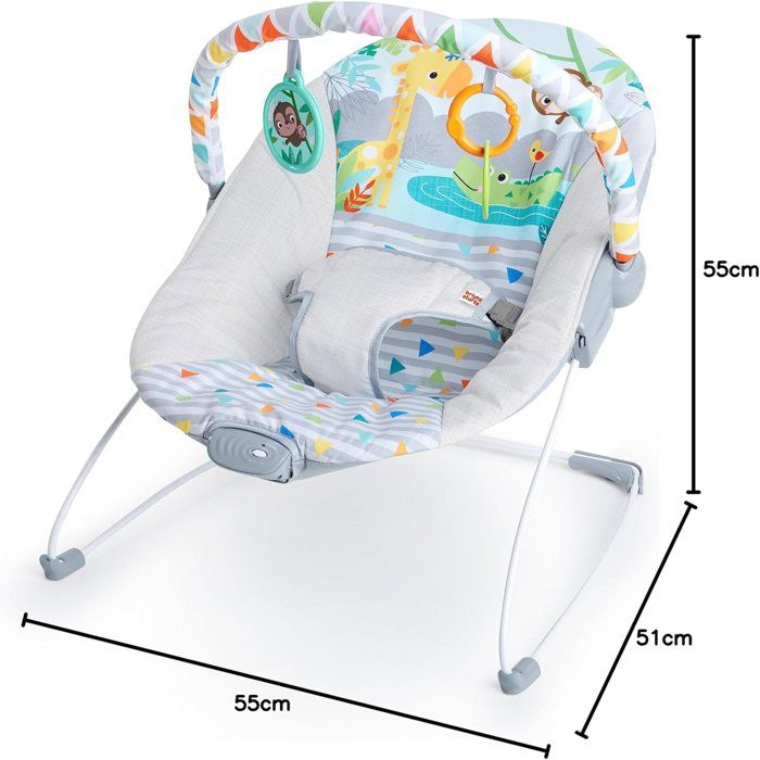 BRIGHT STARTS Baby bouncer - vibrating - safari fun 