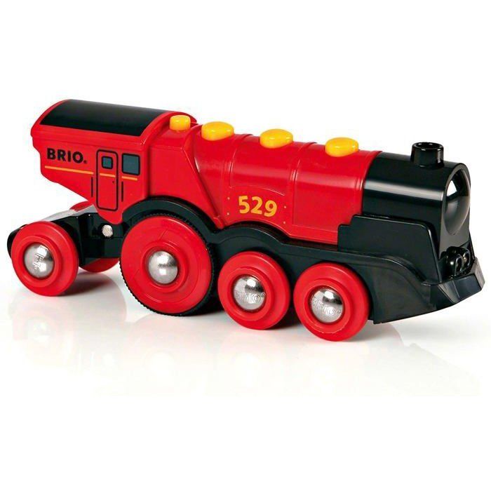 BRIO World - 33592 - Powerful Red Stack Locomotive - Wooden Toy