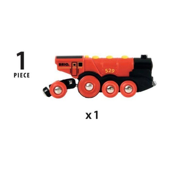BRIO World - 33592 - Powerful Red Stack Locomotive - Wooden Toy