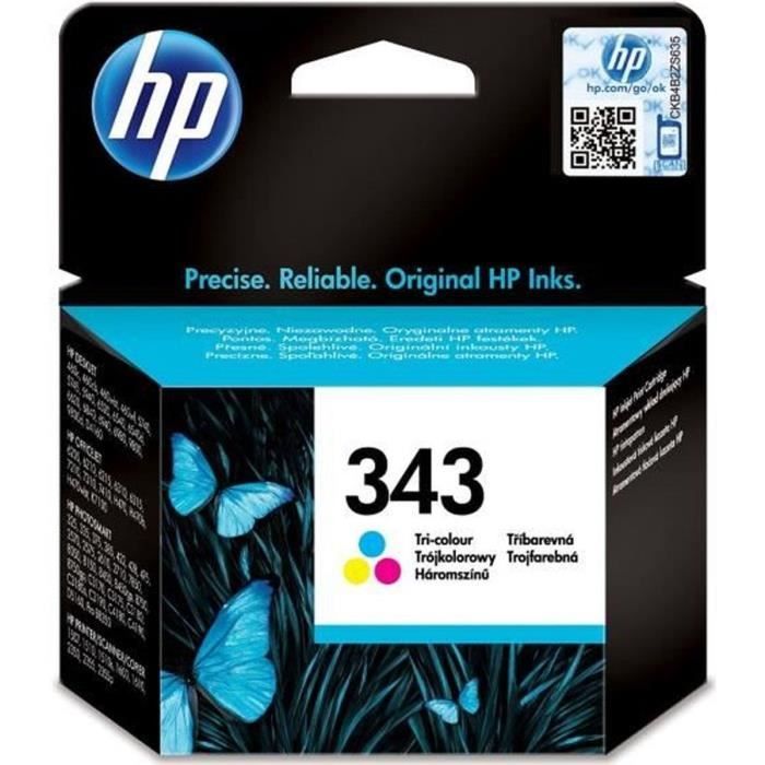 HP 343 Genuine Three-color Ink Cartridge for HP Photosmart 2570 / C3170 and HP PSC 1510/1600 (C8766EE)