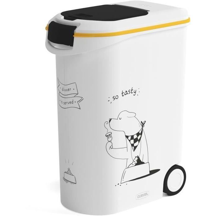 CURVER Dry food container 54 L / 20 kg - Dinner pets - White - 49.3 x 27.8 x 60.5 cm - For dogs