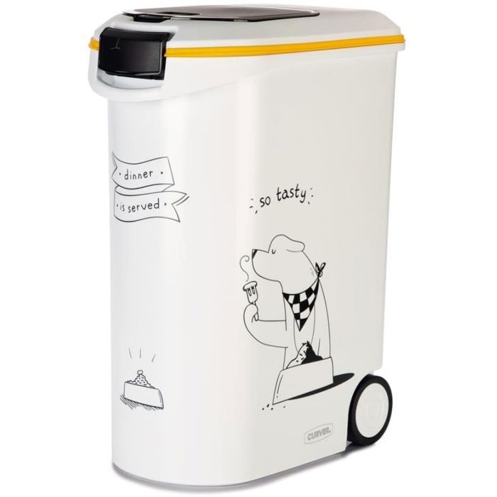 CURVER Dry food container 54 L / 20 kg - Dinner pets - White - 49.3 x 27.8 x 60.5 cm - For dogs