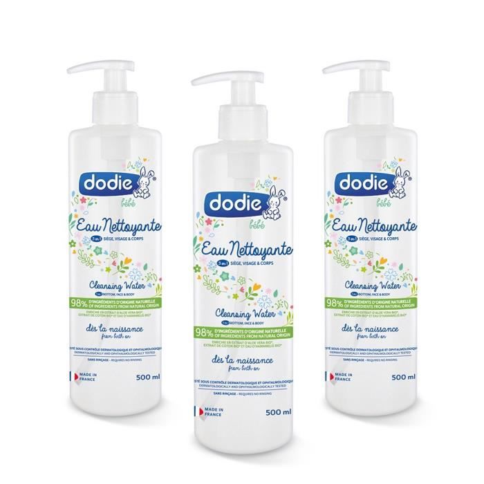 DODIE Batch of 3 cleansing waters 500ml