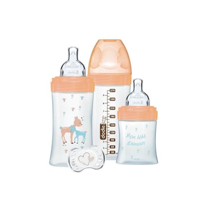 DODIE - Sensation + bottles set - glass (1 bottle 150ml - 2 bottles 270ml - 1 lollipop 0-2 months)