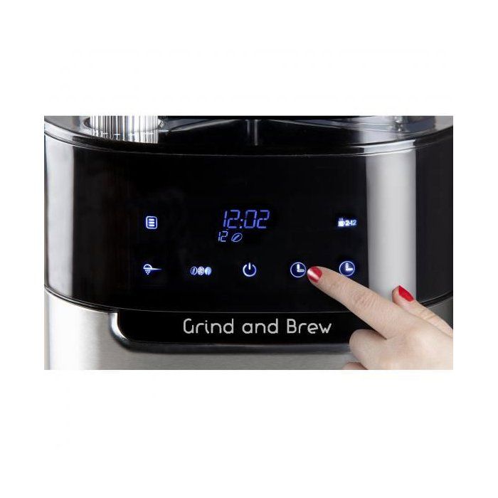 DOMO DO721K - 1.5L coffee maker - 12 cups - LCD screen, touch buttons - Integrated coffee grinder - Timer - 3 intensities