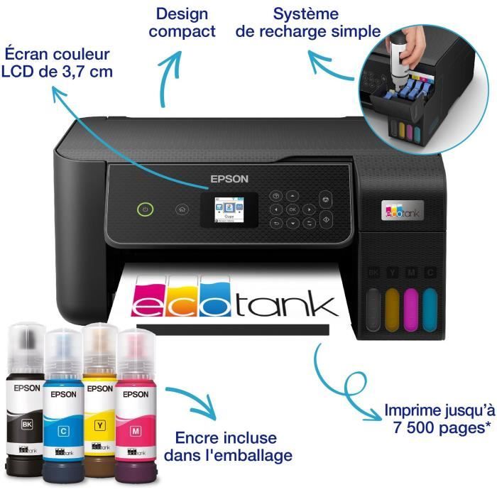 A4 Multifunction Printer - EPSON - Ecotank ET-2870 - Wi-Fi - Ink Tanks - 3 Years Ink Included