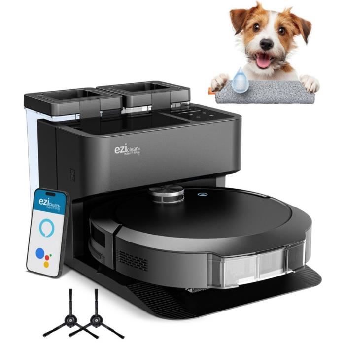 EZICLEAN All-in-one Z10 Plus Connected Robot Vacuum Cleaner with Emptying Base - 240 min - 6000pa - 180m² - 1.5L