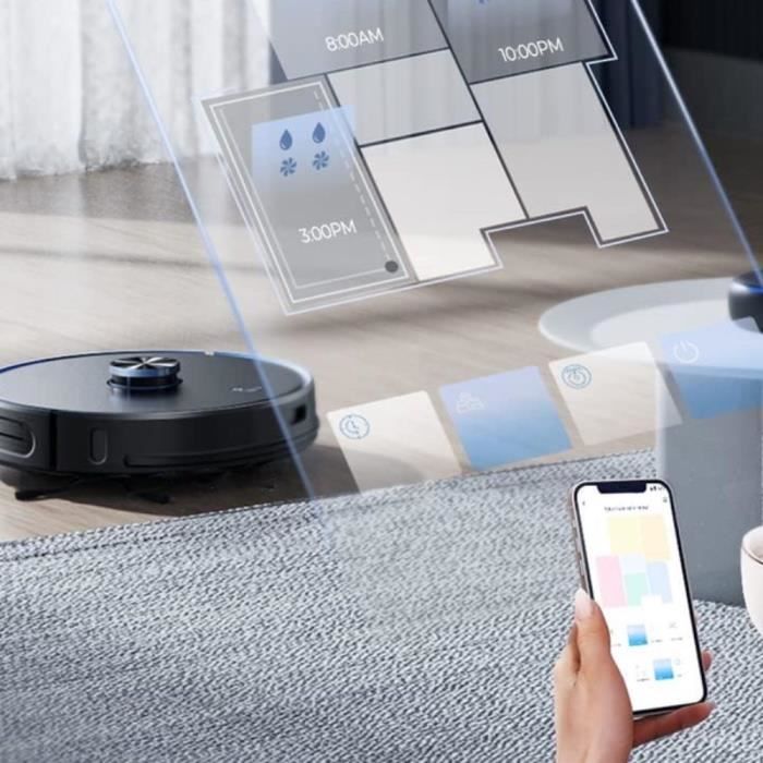 Connected Robot Vacuum Cleaner with suction base EZICLEAN I-Bot Z7 Smart - 240 min - 3Kpa - 300m² - 3L