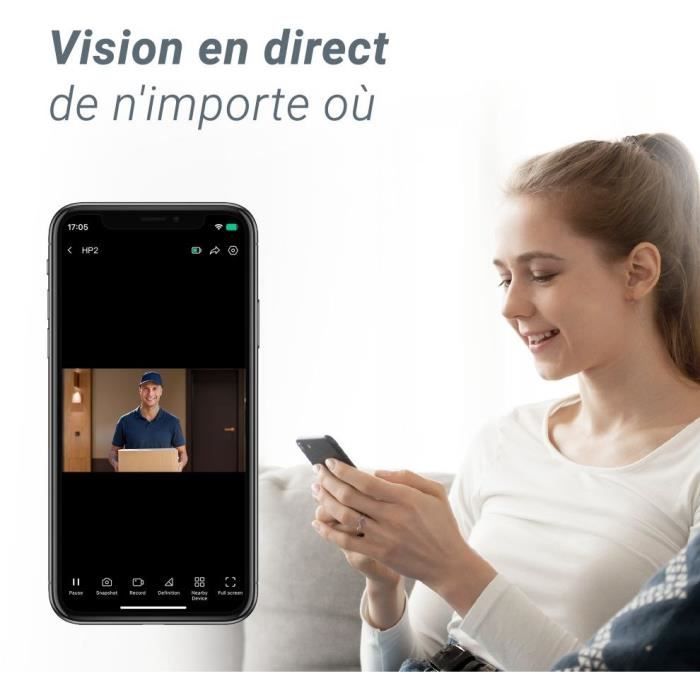Connected peephole - EZVIZ - HP2 - 1080p - 2200mAh battery - 146° viewing angle - 4.3 inch screen