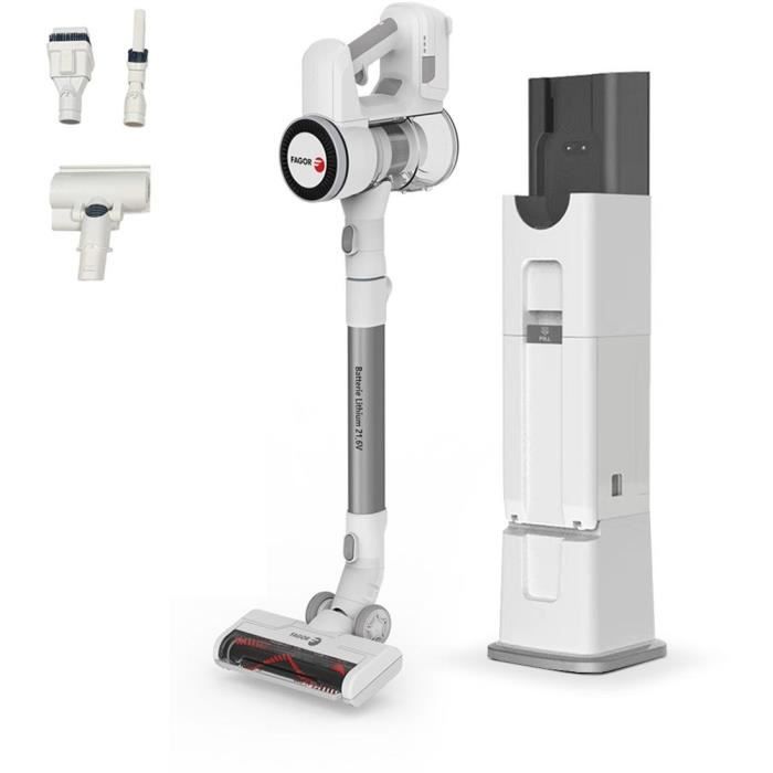 in 1 cordless broom vacuum cleaner - FAGOR FG6415 - 300W - With self-cleaning base - Flexible tube - 3 speeds - Autonomy 60 min
