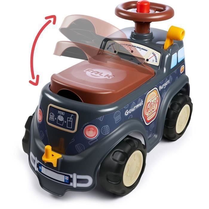 FALK - Food Truck Carrier - opening seat, steering wheel with horn, trailer and accessories