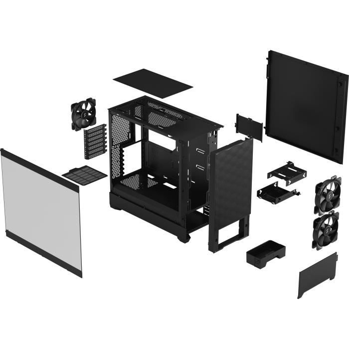 PC Case - FRACTAL DESIGN - Pop Air Black TG - Black (FD-C-POA1A-02)