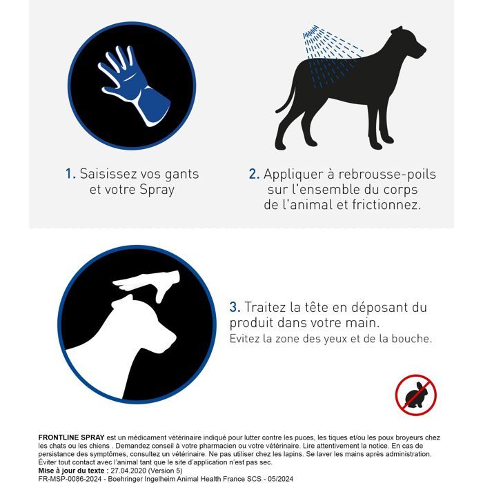 FRONTLINE Spray - Anti-flea and anti-tick for dogs and cats - 250 ml