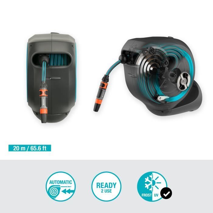 GARDENA RollUp M wall-mounted hose reel 20 m blue border