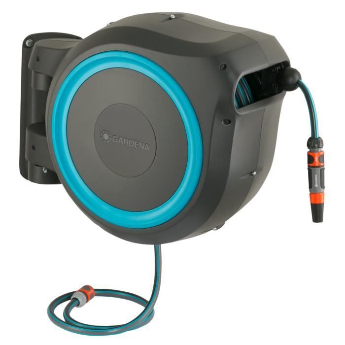 GARDENA Wall-mounted automatic hose reel RollUp L 30 m with white border