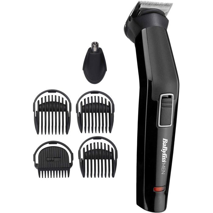 BABYLISS MT725E - 6 in 1 multifunction trimmer - Cordless - 60min autonomy - 2 interchangeable accessories - Washable heads