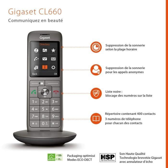 GIGASET Landline Telephone CL 660 Duo Anthracite