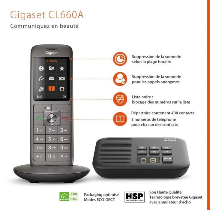 GIGASET Landline Telephone CL 660 A Anthracite