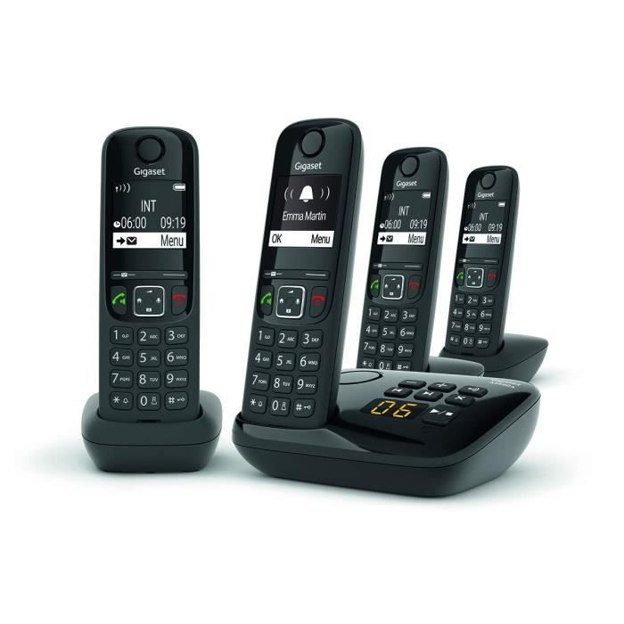 GIGASET Landline Phone AS690 A Quattro Black