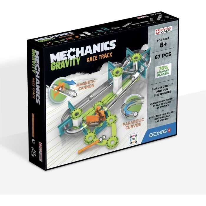 GEOMAG MECHANICS, GRAVITY 67 pcs, magnetic construction, educational games, Toy for children aged 8, GMV00